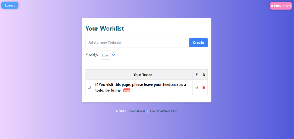 To-do list User Interface